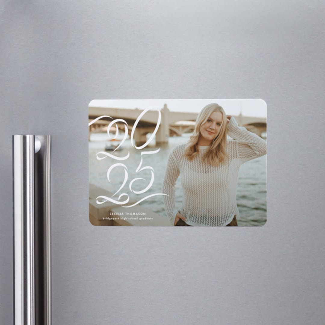 "Ribbon" - Graduation Announcements in Salt by Lea Delaveris - Magnet Front