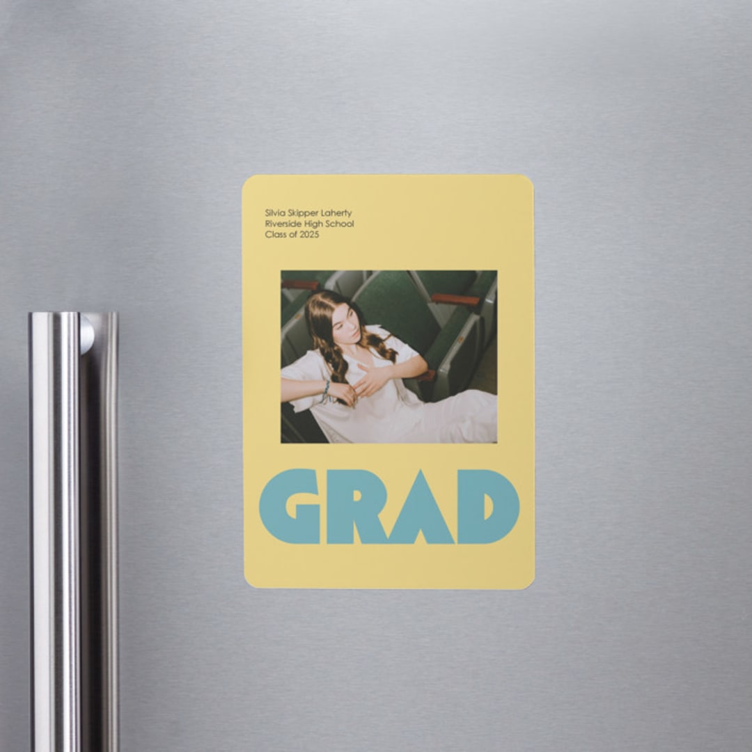 "Bold Baddie" - Graduation Announcements in Legal Pad by Claire - Magnet Front