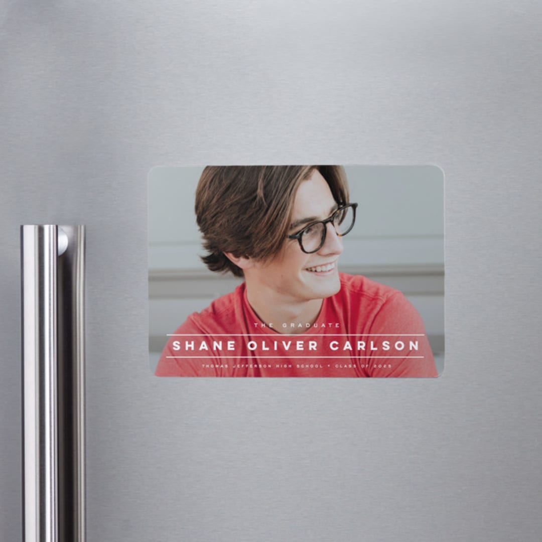 "headlined" - Graduation Announcements in Pearl by Emily Sabol Goss - Magnet Front