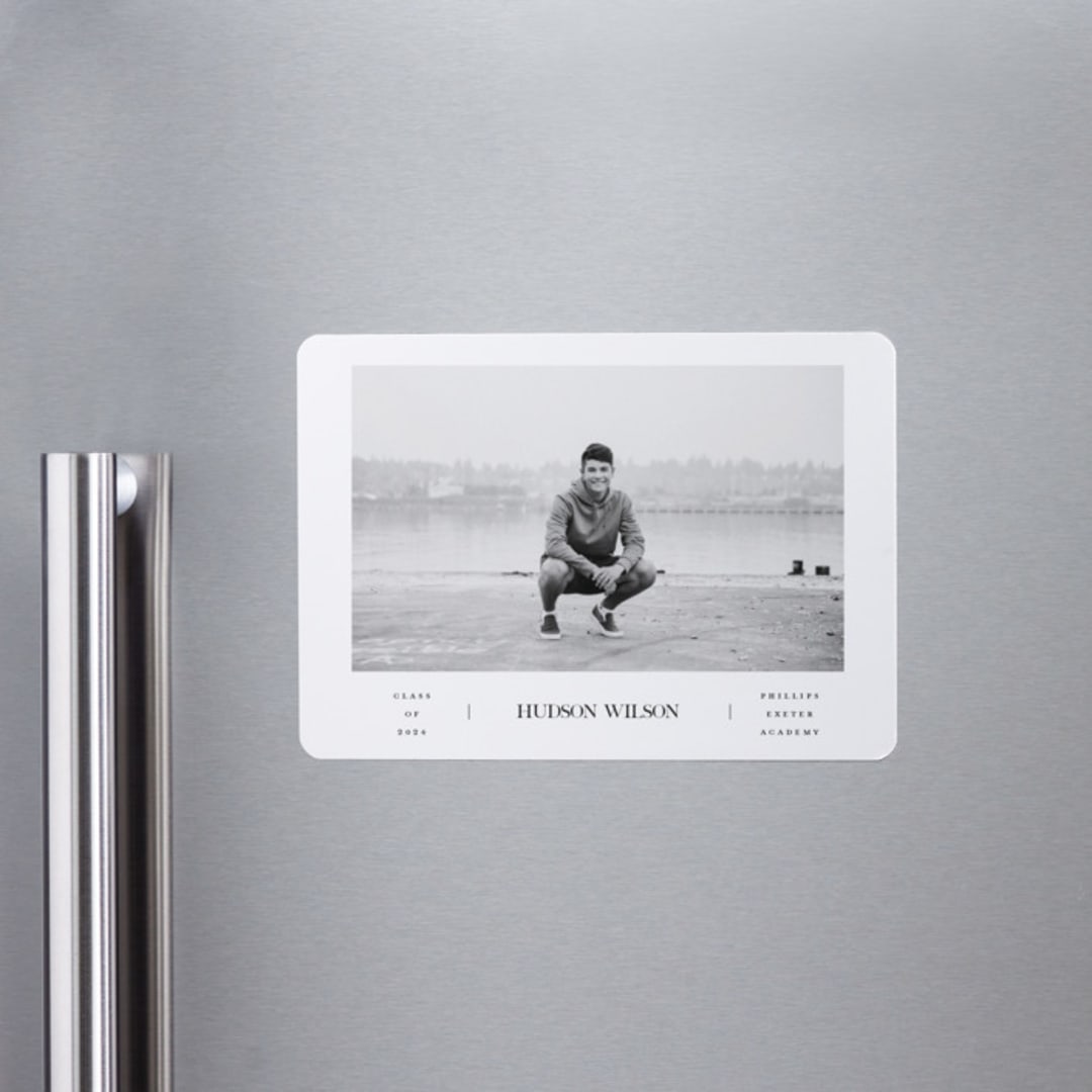 "Collegiate" - Graduation Announcements in Onyx by Benita Crandall - Magnet Front