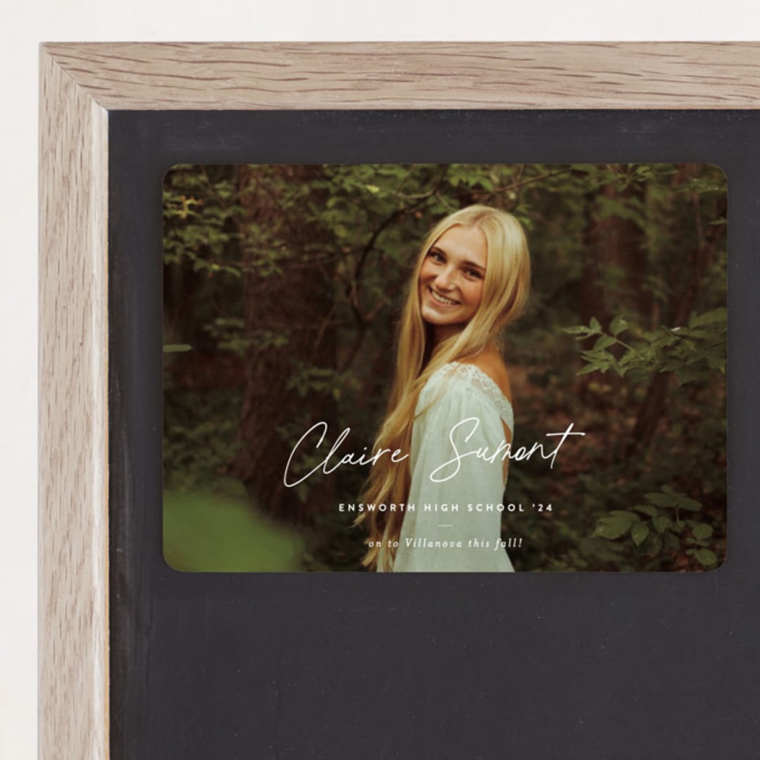 "Journal " - Graduation Announcements in Snow by Sara Hicks Malone - Magnet Front
