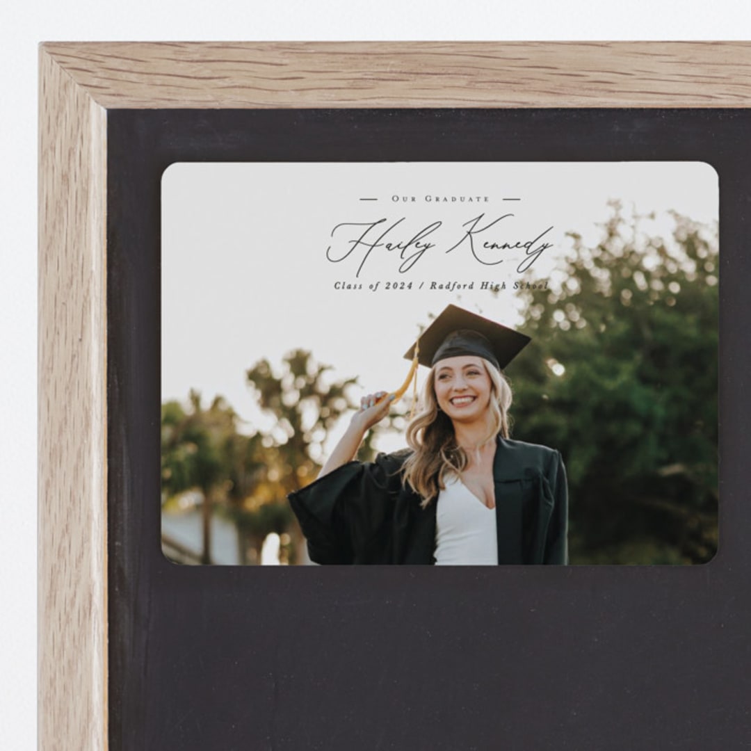 "Timeless Classic" - Graduation Announcements in Noir by Brandy Folse - Magnet Front