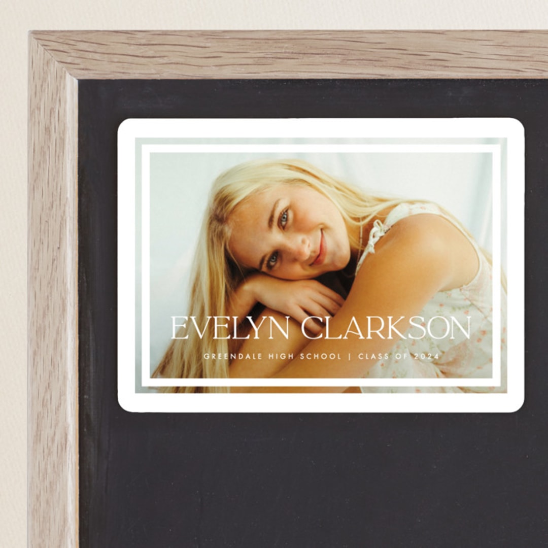 "Structural" - Graduation Announcements in Snowdrop by Snow and Ivy - Magnet Front