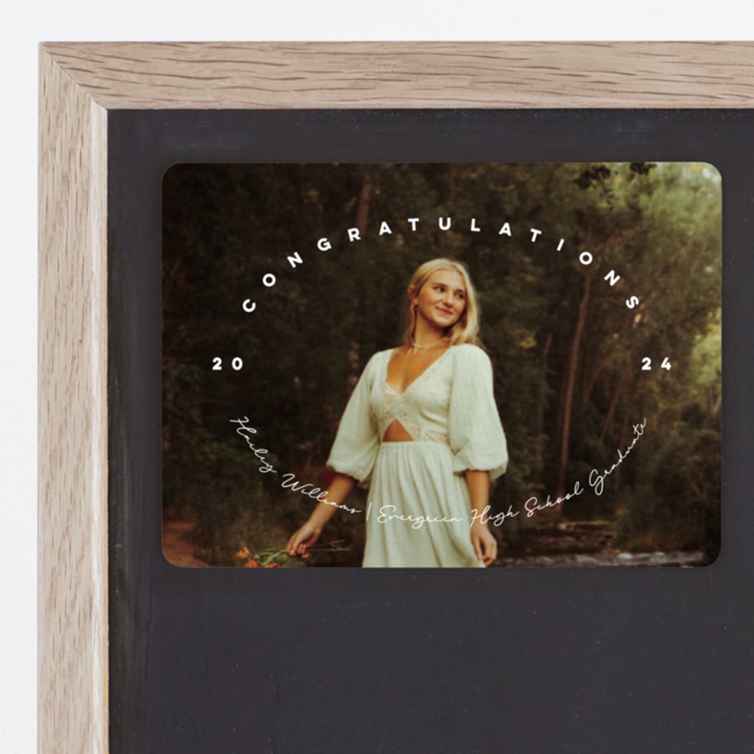 "Circlet" - Graduation Announcements in Powder by Ellis - Magnet Front