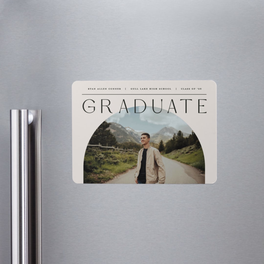 "Vision" - Graduation Announcements in Ivory by Pixel and Hank - Magnet Front