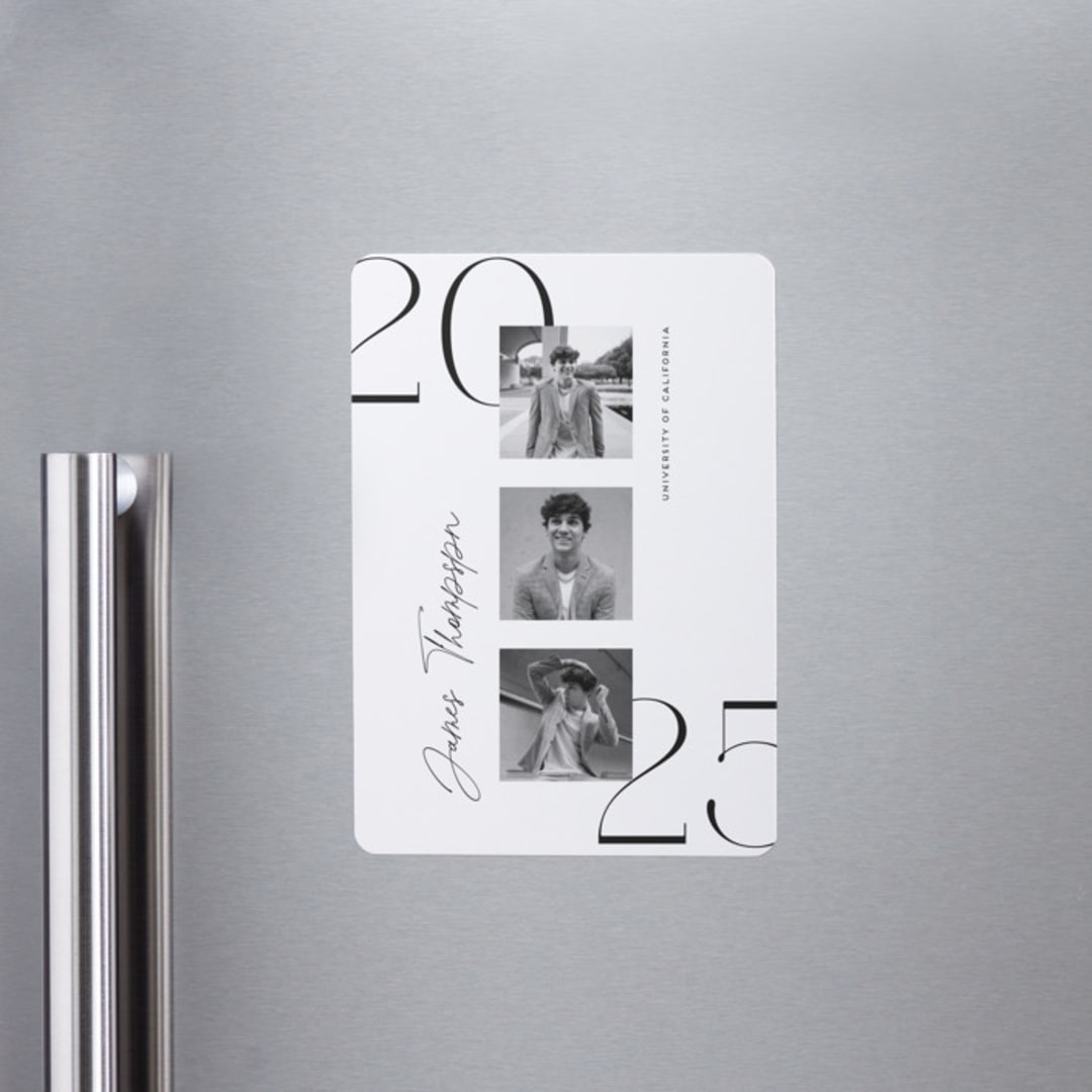 "Stacked" - Graduation Announcements in Ivory by Monika Torun - Magnet Front