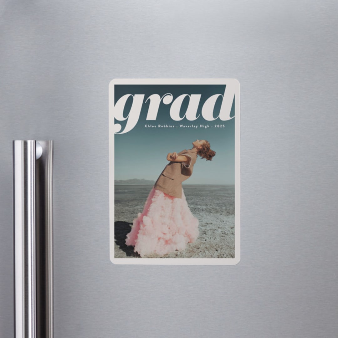 "The Cover" - Graduation Announcements in Mist by Gwen Bedat - Magnet Front