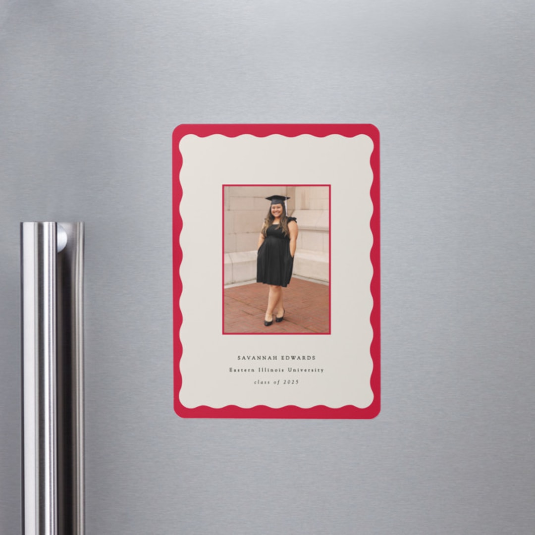 "Decorative Frame" - Graduation Announcements in Crimson by Baumbirdy - Magnet Front