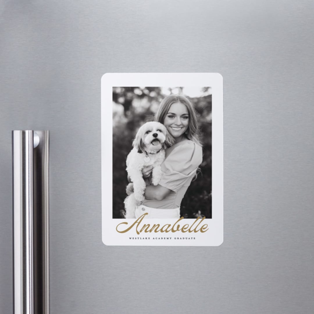 "vintage script" - Graduation Announcements in Golden by Maja Cunningham - Magnet Front