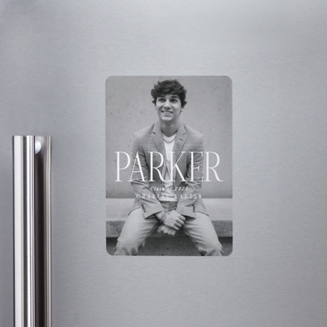 "In the Center" - Graduation Announcements in Cloud by Susan Brown - Magnet Front