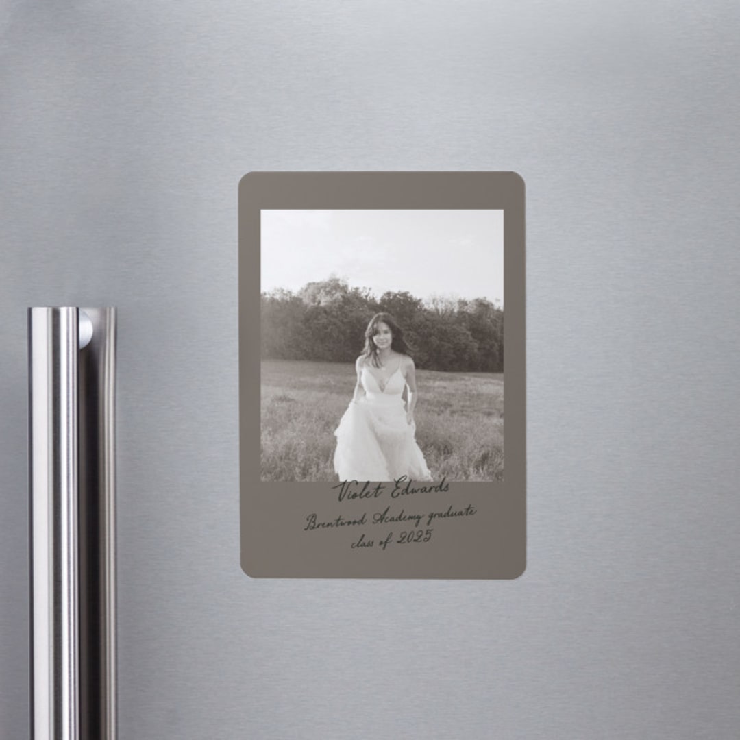 "Scrapbook" - Graduation Announcements in Earth by Sara Hicks Malone - Magnet Front