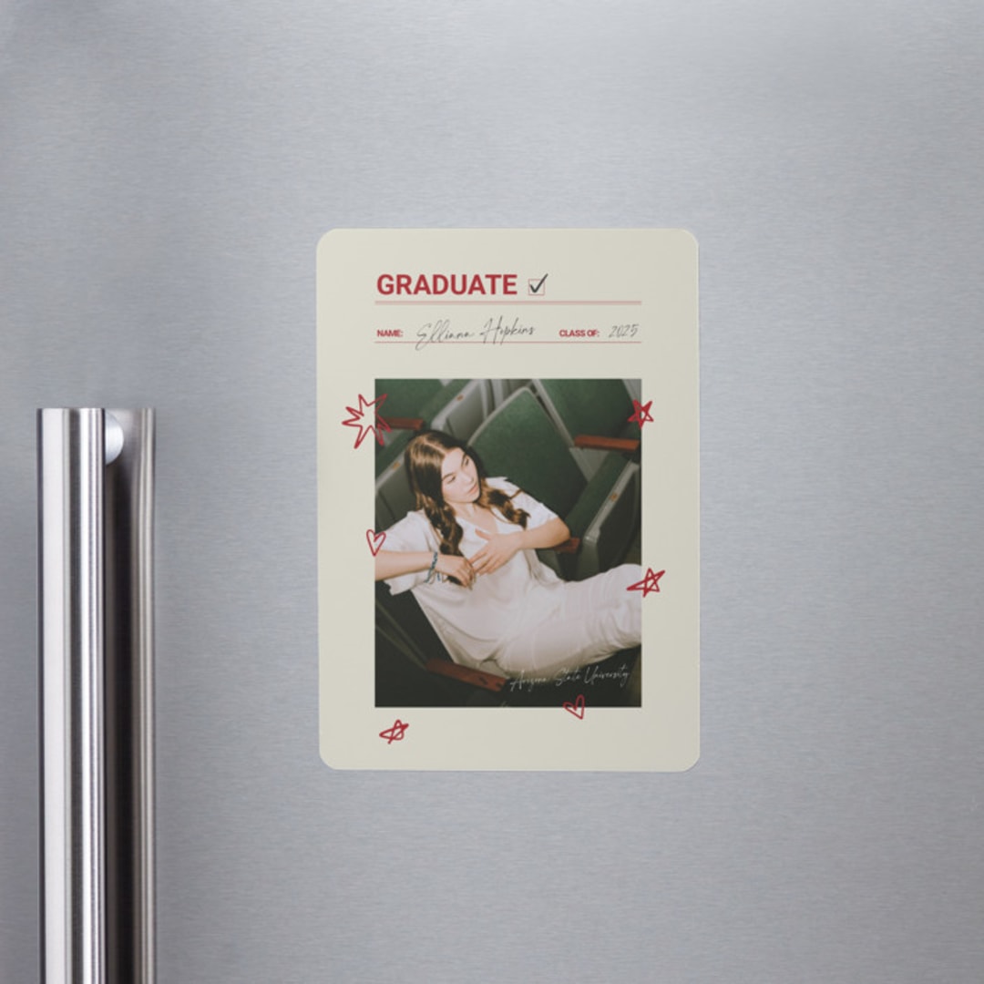 "Checklist Complete" - Graduation Announcements in Parchment by Zove Ahhh - Magnet Front