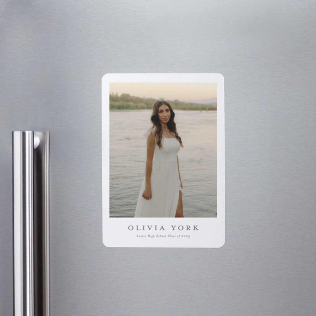 "archive" - Graduation Announcements in Snow by Sarah Curry - Magnet Front