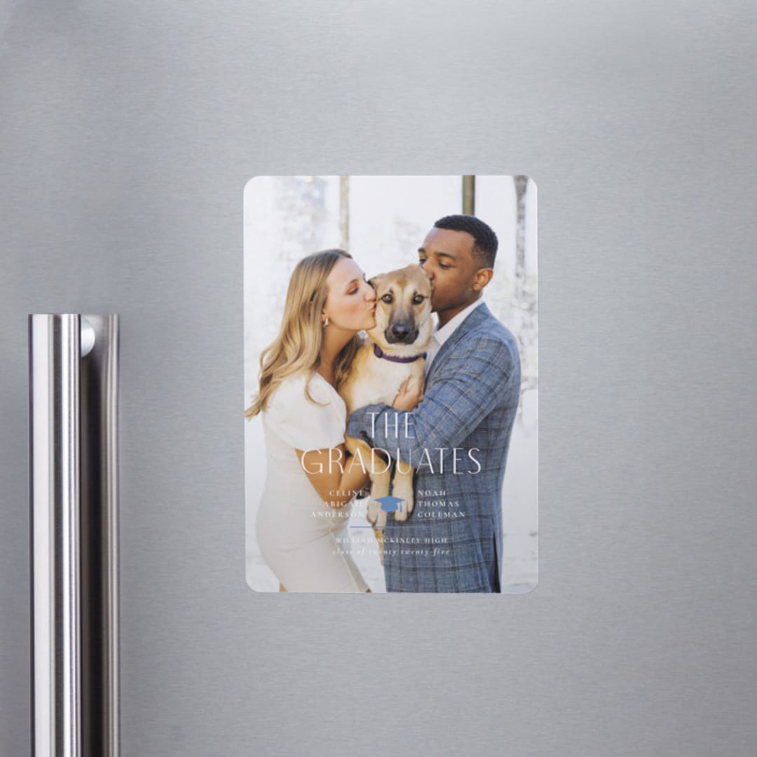 "Grad Duo" - Graduation Announcements in Sky by Ana Sharpe - Magnet Front