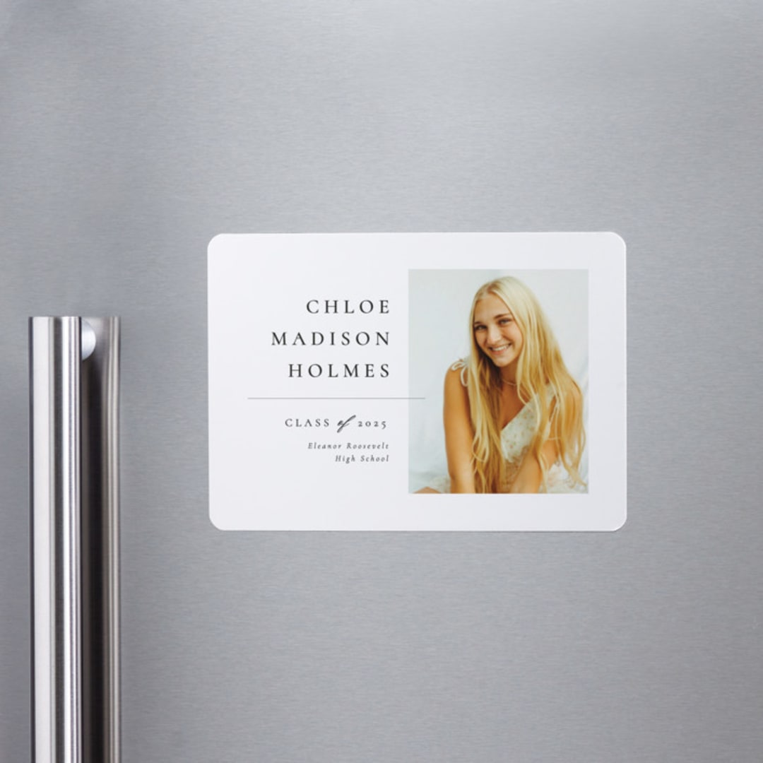 "Divided" - Graduation Announcements in Snow by Meggy Masters - Magnet Front