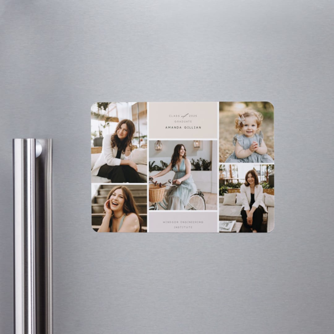 "Simple collage" - Graduation Announcements in Mist by Selima Akhter - Magnet Front