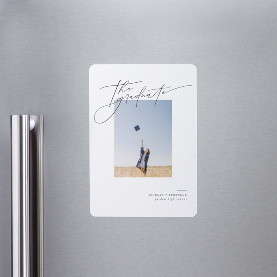 "Scripted Corner" - Graduation Announcements in Cloud by Jackie Crawford - Magnet Front