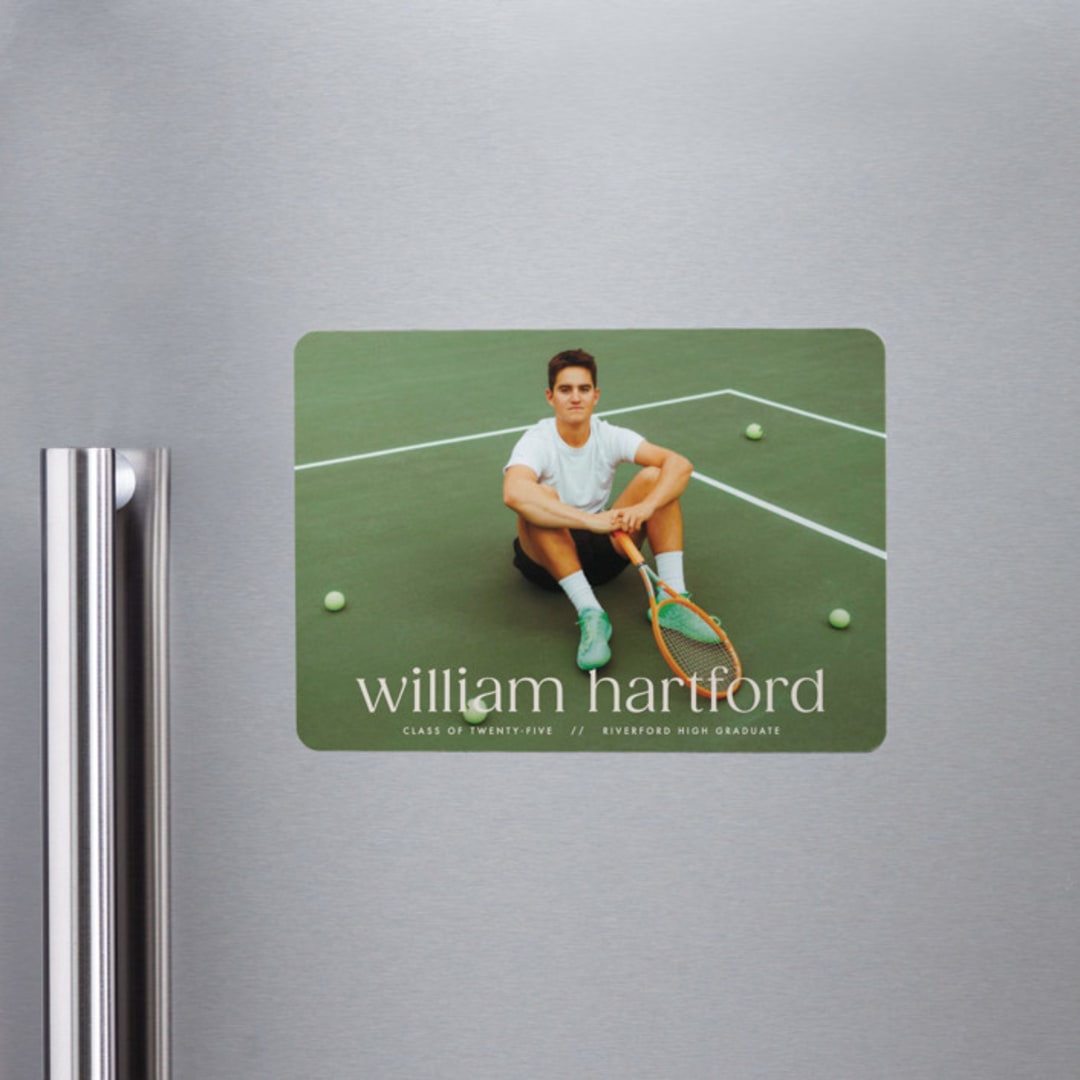 "Hartford" - Graduation Announcements in Silk by Ellen Schlegelmilch - Magnet Front