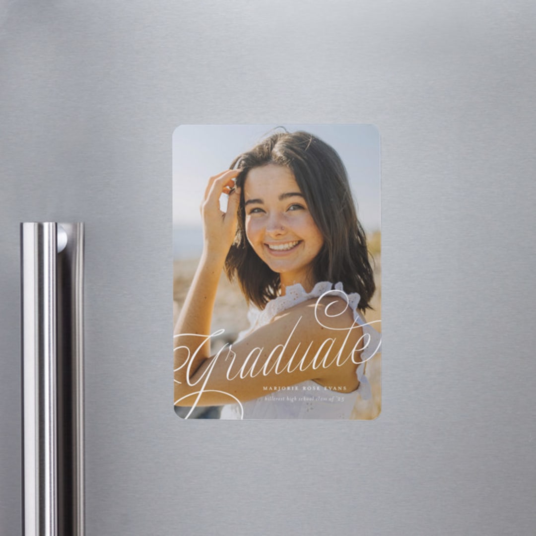 "Swooping" - Graduation Announcements in Cotton by Carmia Jordaan - Magnet Front