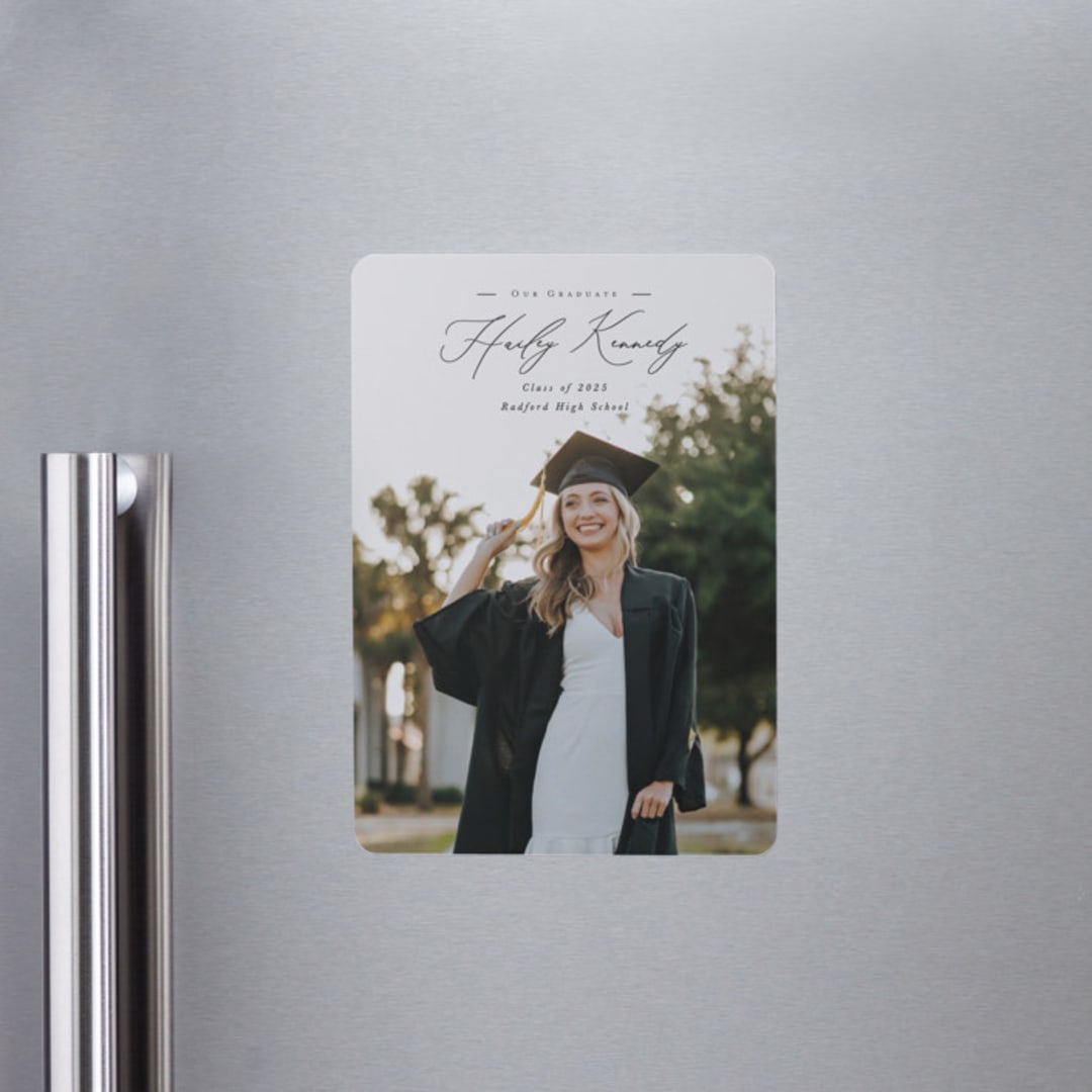 "Timeless Classic" - Graduation Announcements in Noir by Brandy Folse - Magnet Front