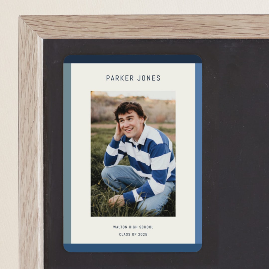 "Wide Frame" - Graduation Announcements in Ocean by Kelly Watkins - Magnet Front