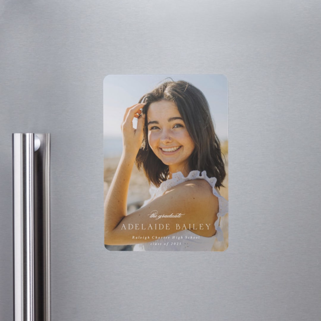 "graceful" - Graduation Announcements in Cotton by Emily Sabol Goss - Magnet Front
