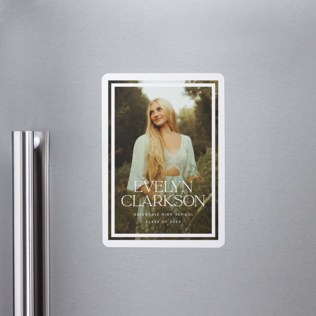 "Structural" - Graduation Announcements in Snowdrop by Snow and Ivy - Magnet Front