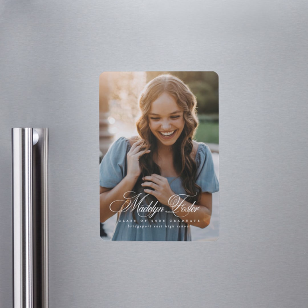 "With a flourish" - Graduation Announcements in Salt by Lea Delaveris - Magnet Front