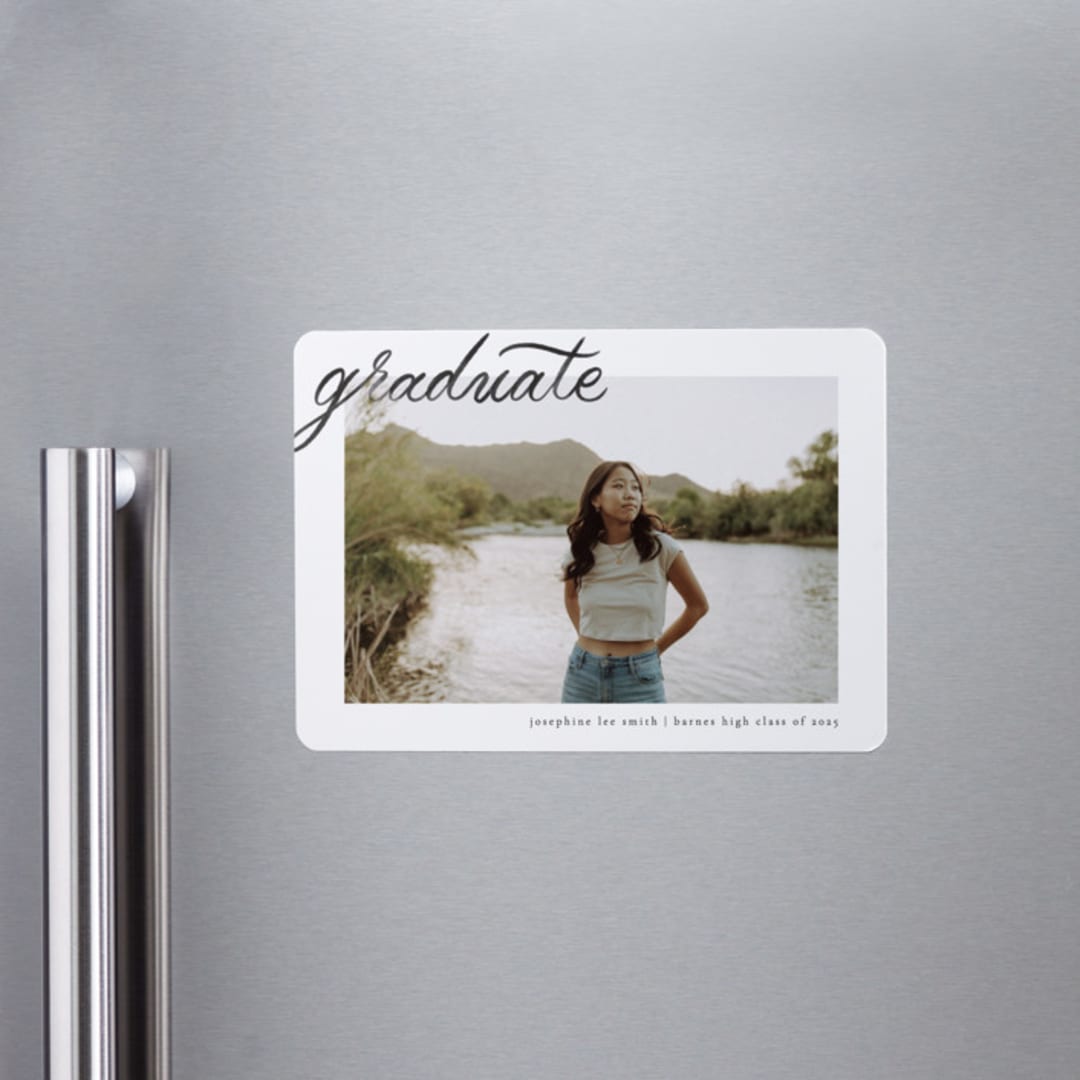 "Alignment" - Graduation Announcements in Onyx by Ashley DeMeyere - Magnet Front