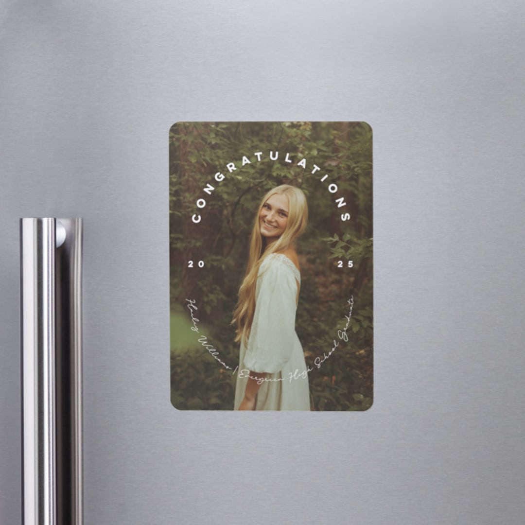"Circlet" - Graduation Announcements in Powder by Ellis - Magnet Front
