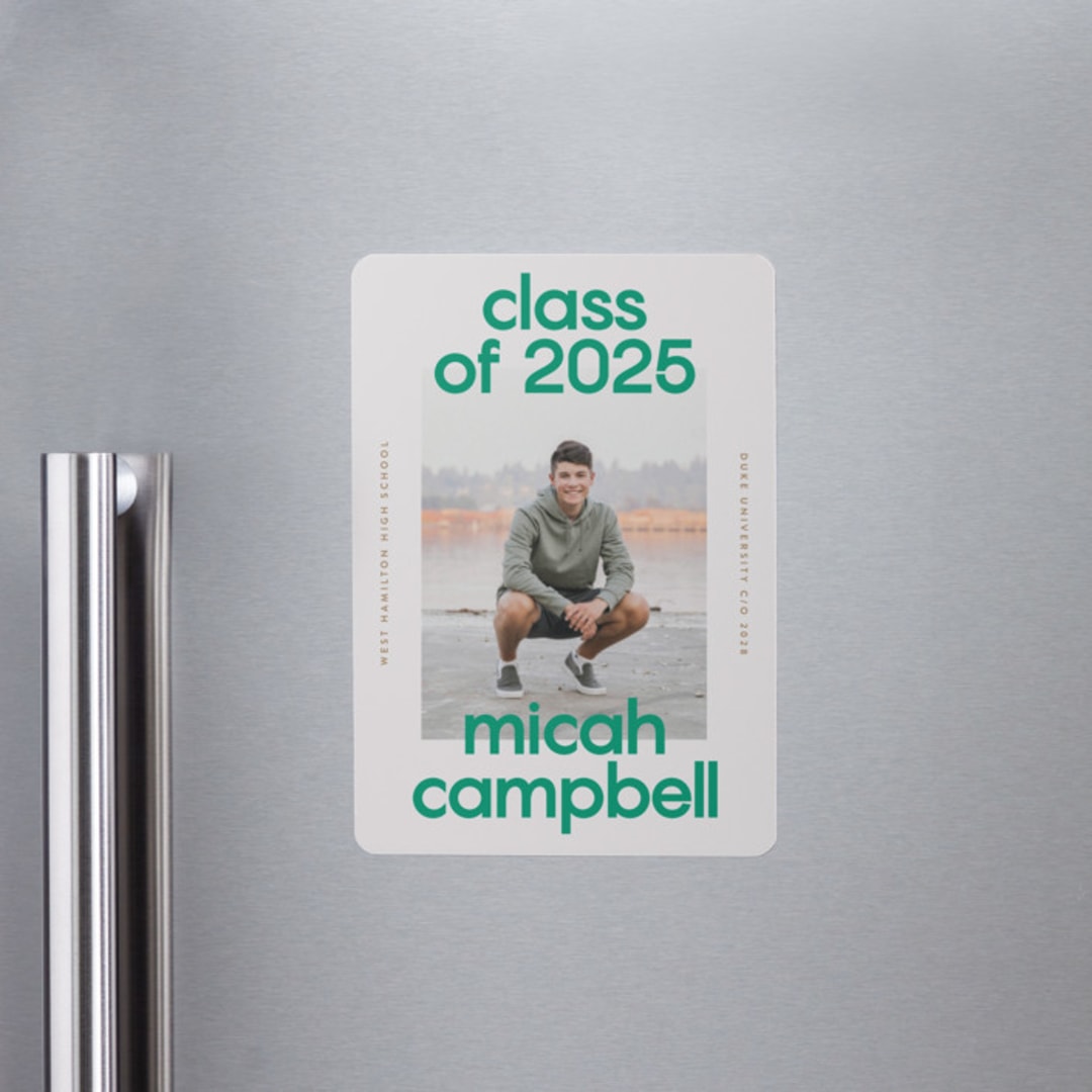 "School Color Duo" - Graduation Announcements in Grass by Jackie Crawford - Magnet Front