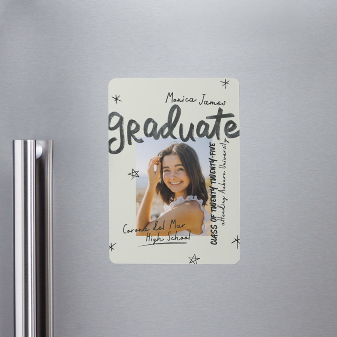 "Marker" - Graduation Announcements in Onyx by Stacey Day - Magnet Front
