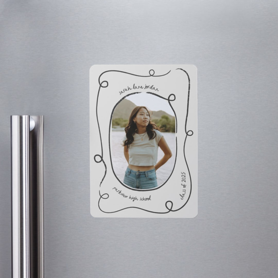 "swirl" - Graduation Announcements in Ash by Kelly Watkins - Magnet Front