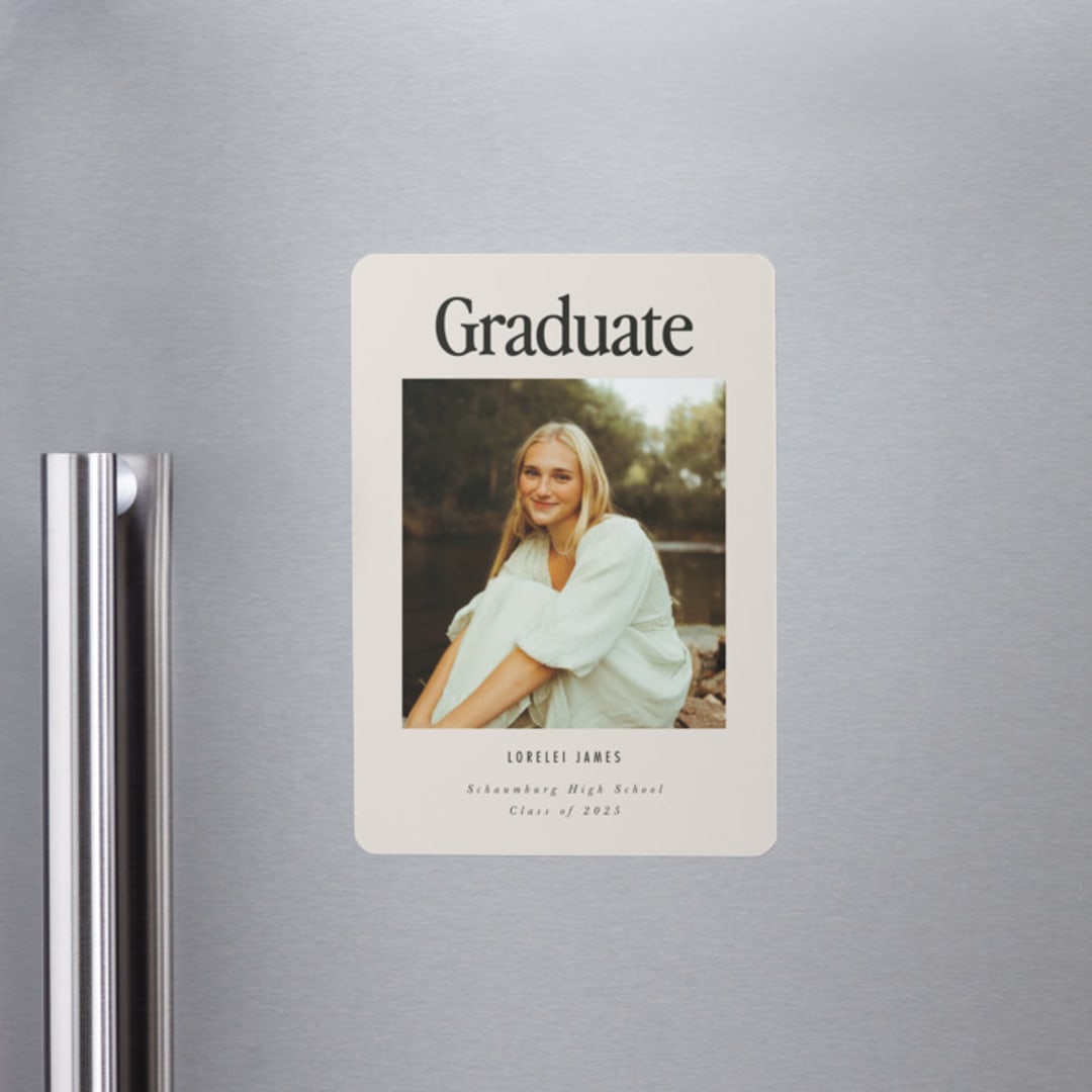 "Persistence" - Graduation Announcements in Cream by Nazia Hyder - Magnet Front