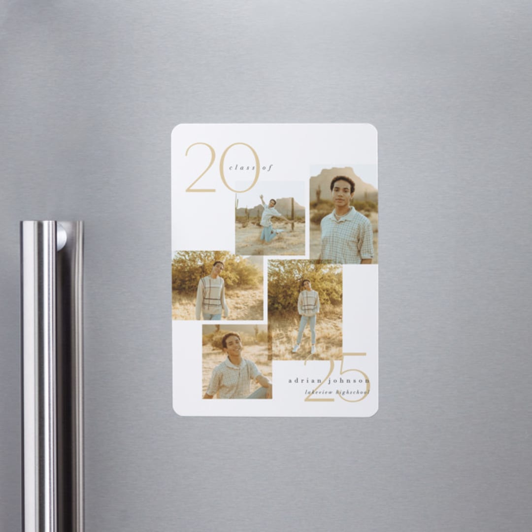 "chic five" - Graduation Announcements in Marigold by Carolyn Nicks - Magnet Front
