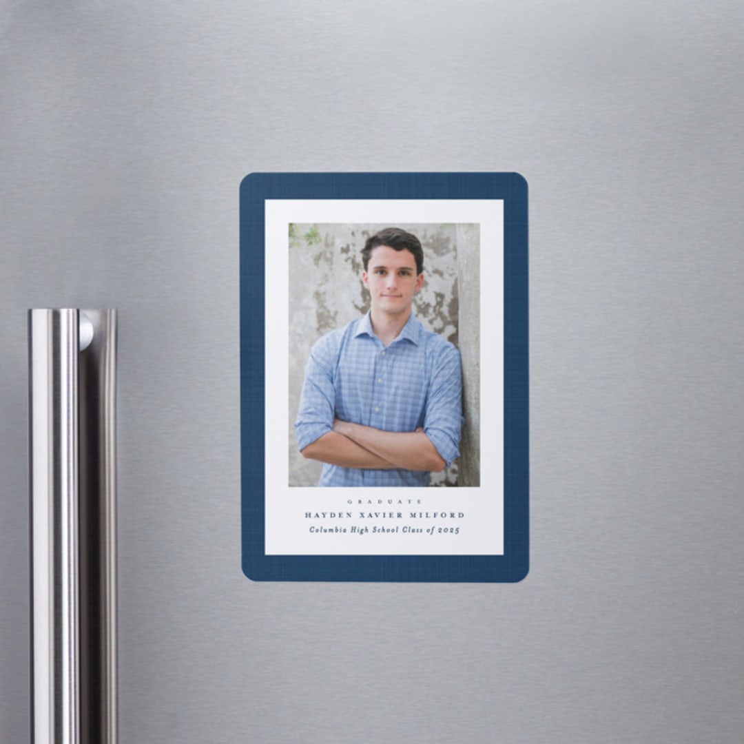 "Linen frame" - Graduation Announcements in Jeans by Lea Delaveris - Magnet Front