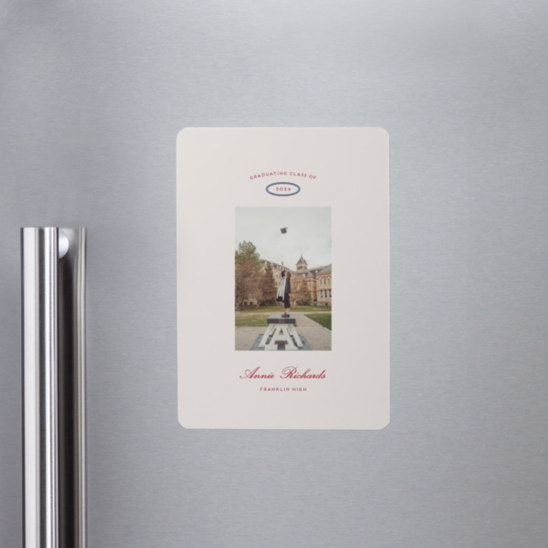 "The Single Photo" - Graduation Announcements in Sand by Rachel Cassel - Magnet Front