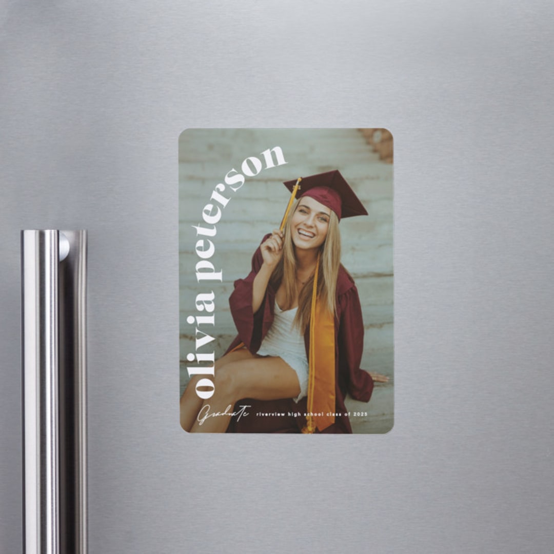 "Casual chic" - Graduation Announcements in Cotton by Creo Study - Magnet Front