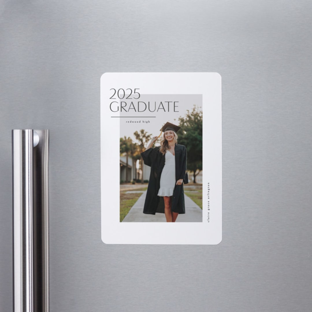"Cornered" - Graduation Announcements in Silk by Kelly Schmidt - Magnet Front