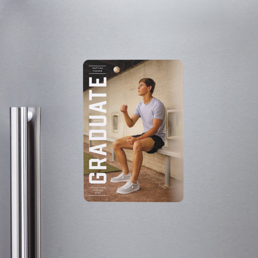 "Upward" - Graduation Announcements in Alabaster by Erica Krystek - Magnet Front