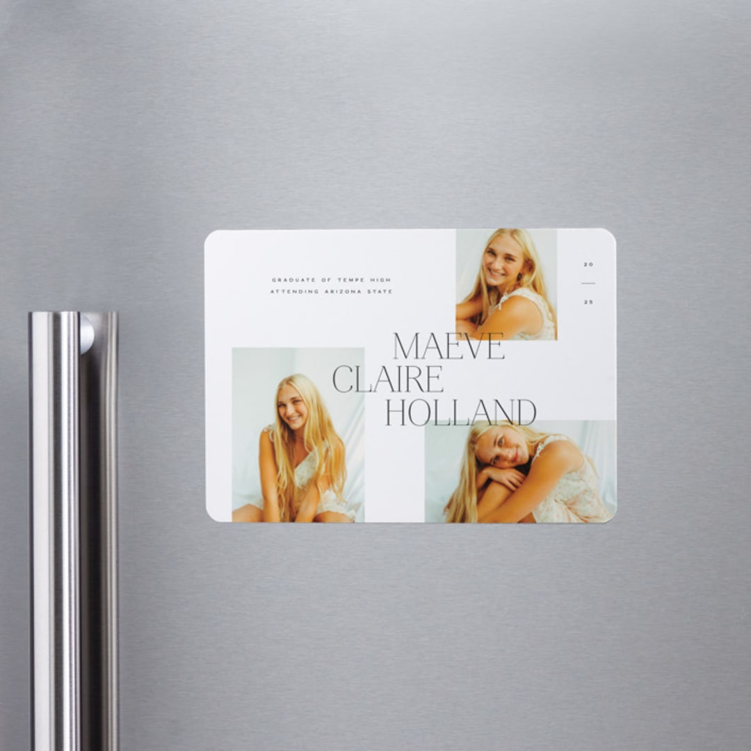 "editorial serif" - Graduation Announcements in Cotton by Ellen Schlegelmilch - Magnet Front