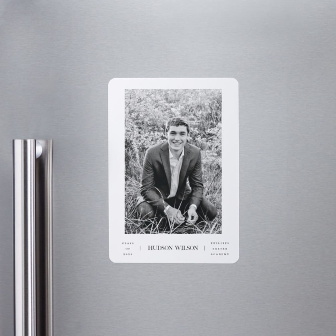 "Collegiate" - Graduation Announcements in Onyx by Benita Crandall - Magnet Front