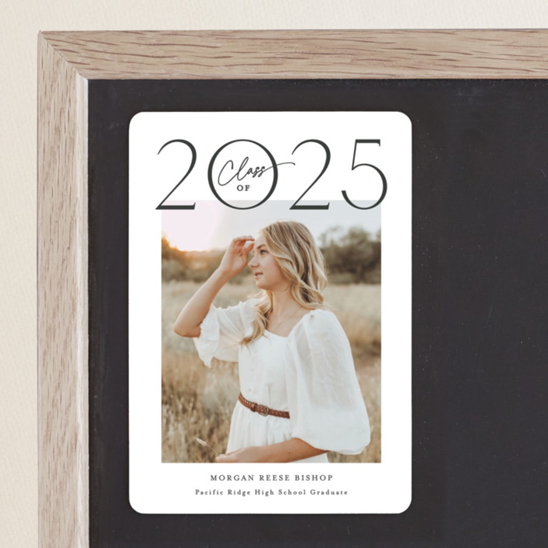 "Top of Class" - Graduation Announcements in Charcoal by Carolyn MacLaren - Magnet Front