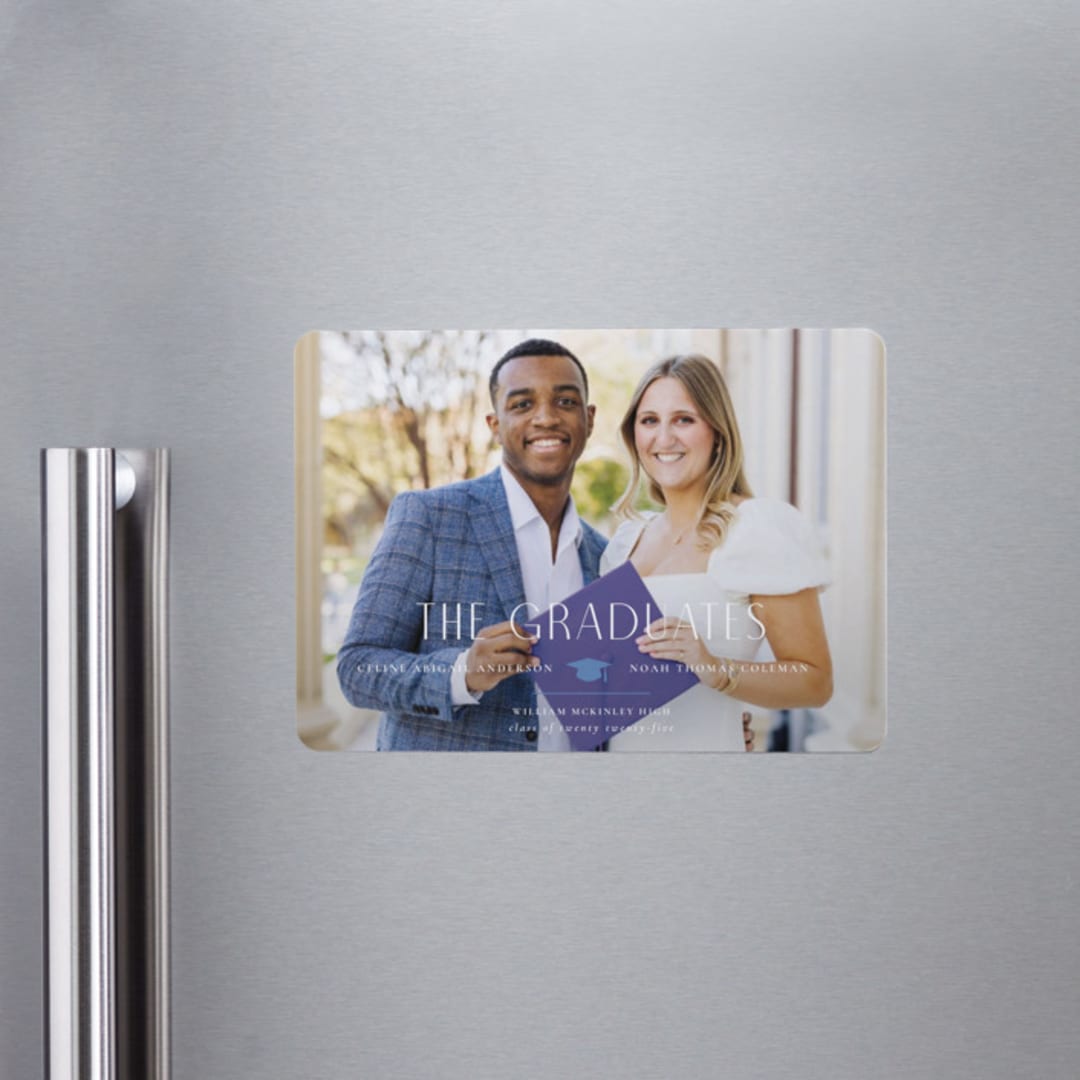 "Grad Duo" - Graduation Announcements in Sky by Ana Sharpe - Magnet Front