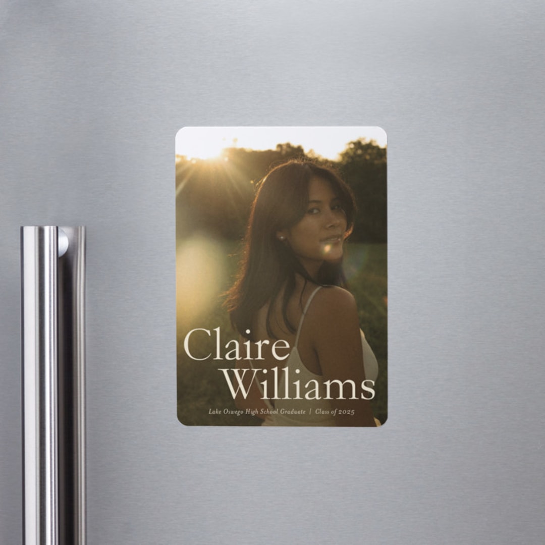 "California" - Graduation Announcements in Milk by Ani Somi - Magnet Front