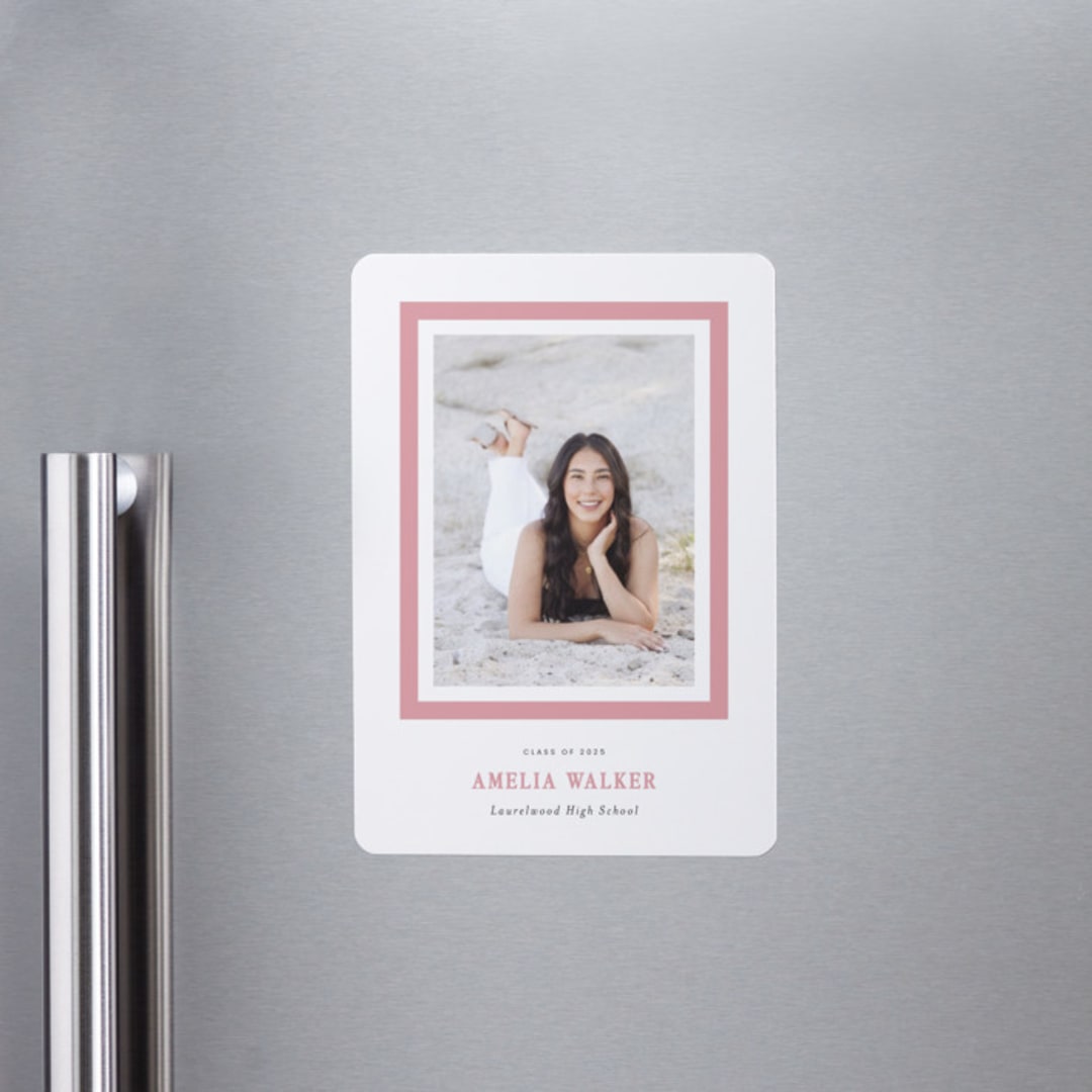 "Charm" - Graduation Announcements in Peony by Sara Hicks Malone - Magnet Front