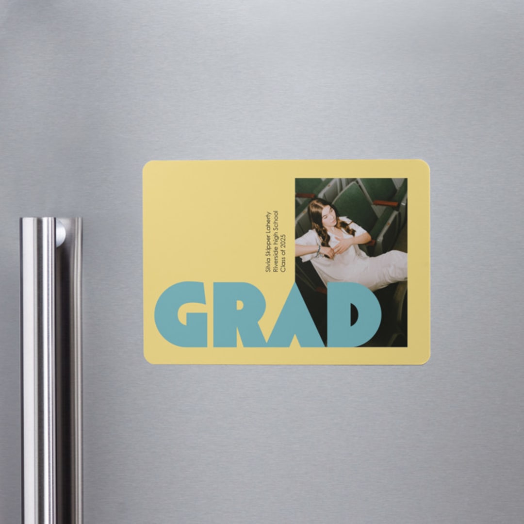 "Bold Baddie" - Graduation Announcements in Legal Pad by Claire - Magnet Front