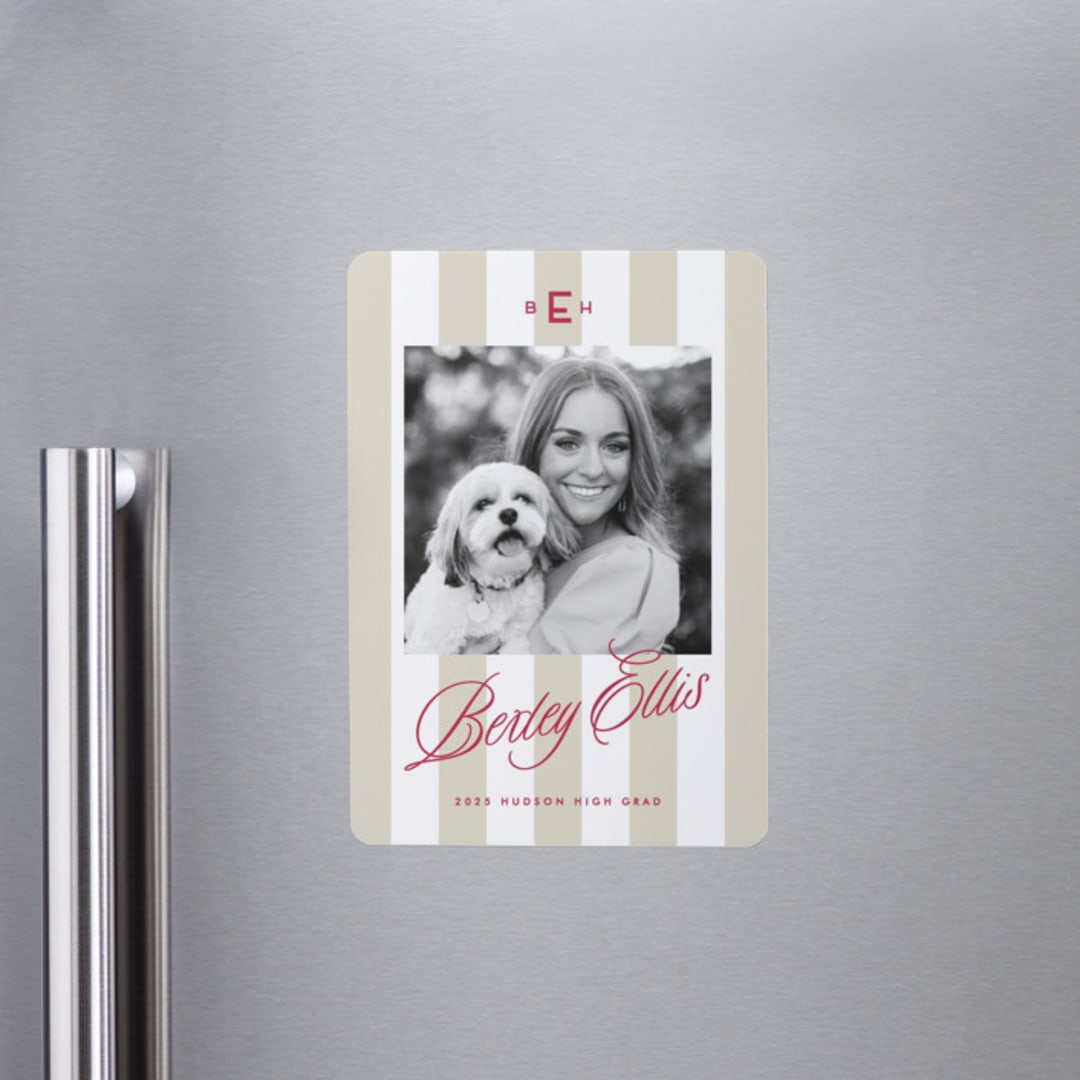 "Bexley" - Graduation Announcements in Parchment by Susan Zinader - Magnet Front