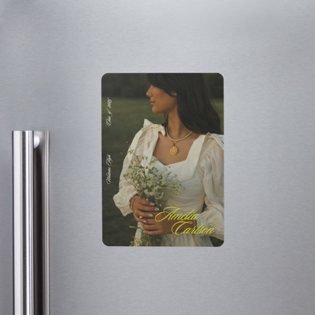 "Classic Pop" - Graduation Announcements in Citron by Cleghorn Creative - Magnet Front