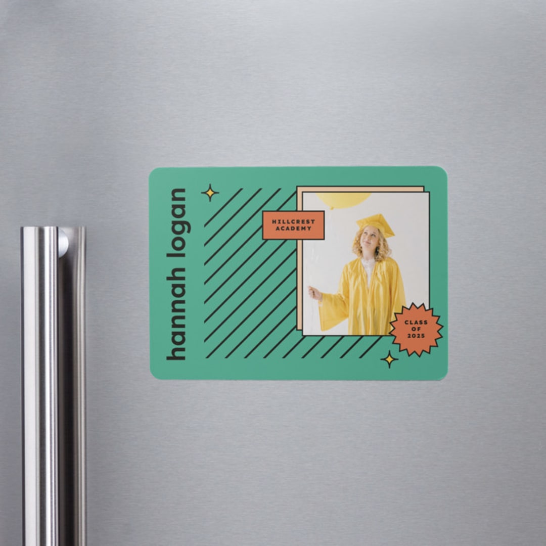 "Fun Grad" - Graduation Announcements in Mint by Chryssi Tsoupanarias - Magnet Front